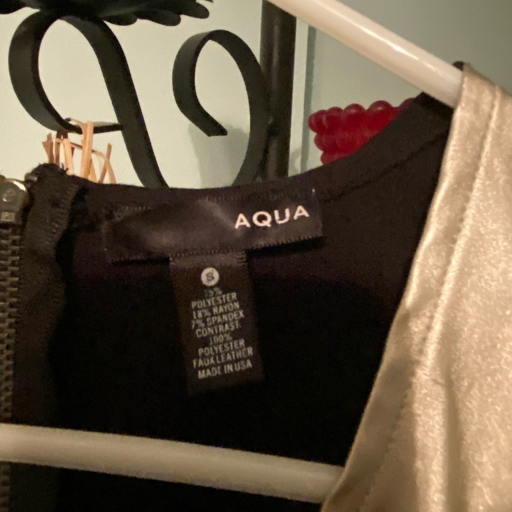Aqua Black and Gold Sleeveless Cocktail Dress - Picture 3 of 4